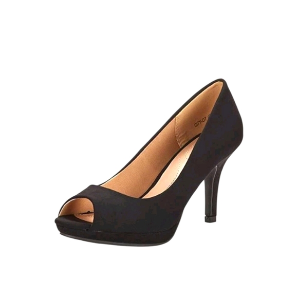 DREAM PAIRS Women's New In Box City-OT Black Open Toe High Heel Shoes Size 8.5 M - Picture 4 of 16